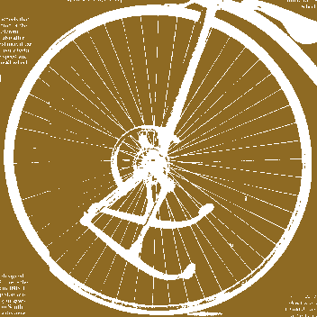 AN ANTIQUE BICYCLE WHEEL