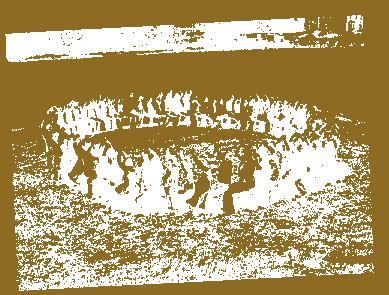  weird picture of people sitting on each other's laps to form a circle