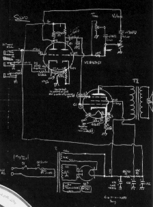 A schematic of an amplifier