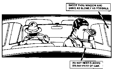 how to take photographs from a car secretly